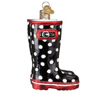 Polka Dot Garden Rubber Rain Boots Ornament 32389