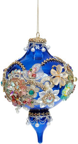 King's Jewel Fancy Finial Ornament Blue