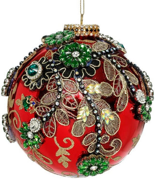 Pre-order Kings Jewel Ball Ornament, Red - 5 Inches 36-54354