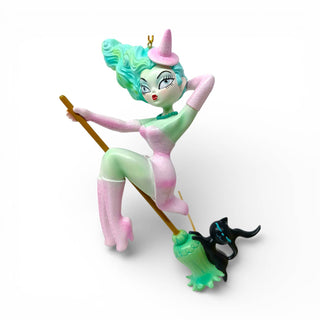 Pre-Order Loretta Pastel Candy Witch On Broom By Miss Fluff 55-55727