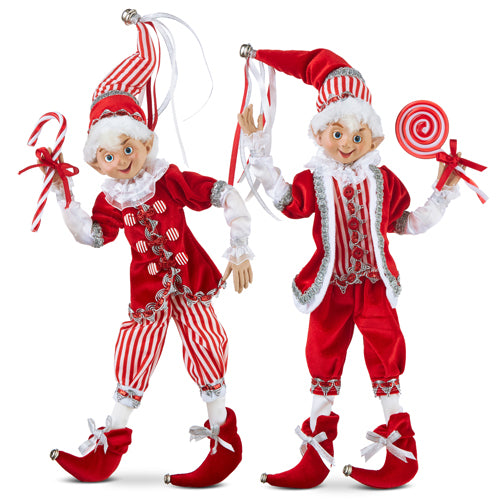 PRE-ORDER Raz 16" Make it Merry Candy Red Striped Elf