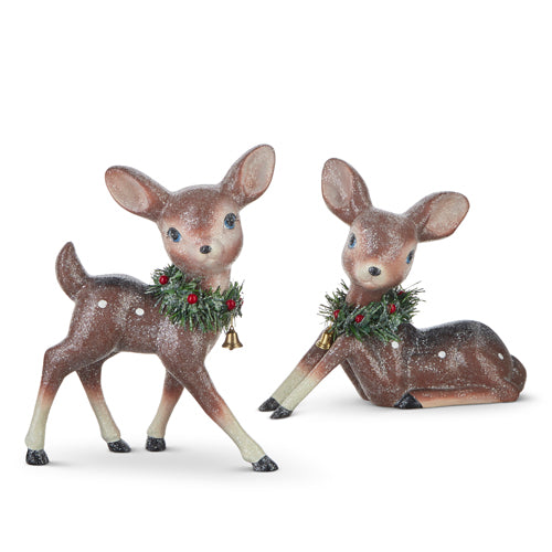 Raz 12.75" Retro Deer with Wreath