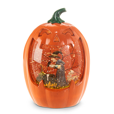 Raz 8.5" Brewing Witch Lighted Water Pumpkin