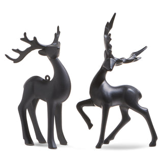 PRE-SALE Raz Christmas 5.5" Matte Black Deer Ornament Set 4322890