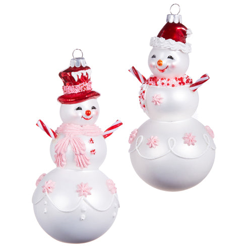 RAZ Imports 6.25" Peppermint Snowman Ornament Candy Shop