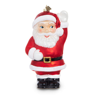 RAZ Eric Cortina 8” Glass Waving Santa Blow Mold Ornament 4353174-R90