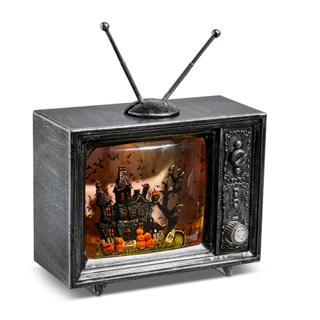 Raz 9" Haunted Manor Musical Lighted Swirling Water TV