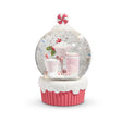 Raz 5" Lighted Peppermint Cocktail Cupcake with Swirling Glitter Christmas Snow Globe