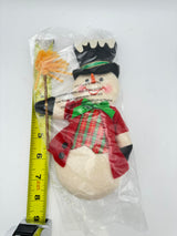 Plaid Snowman Ornament Set of 2