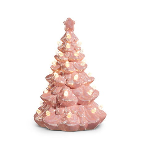 Raz 8" Vintage Lighted Pink Tree