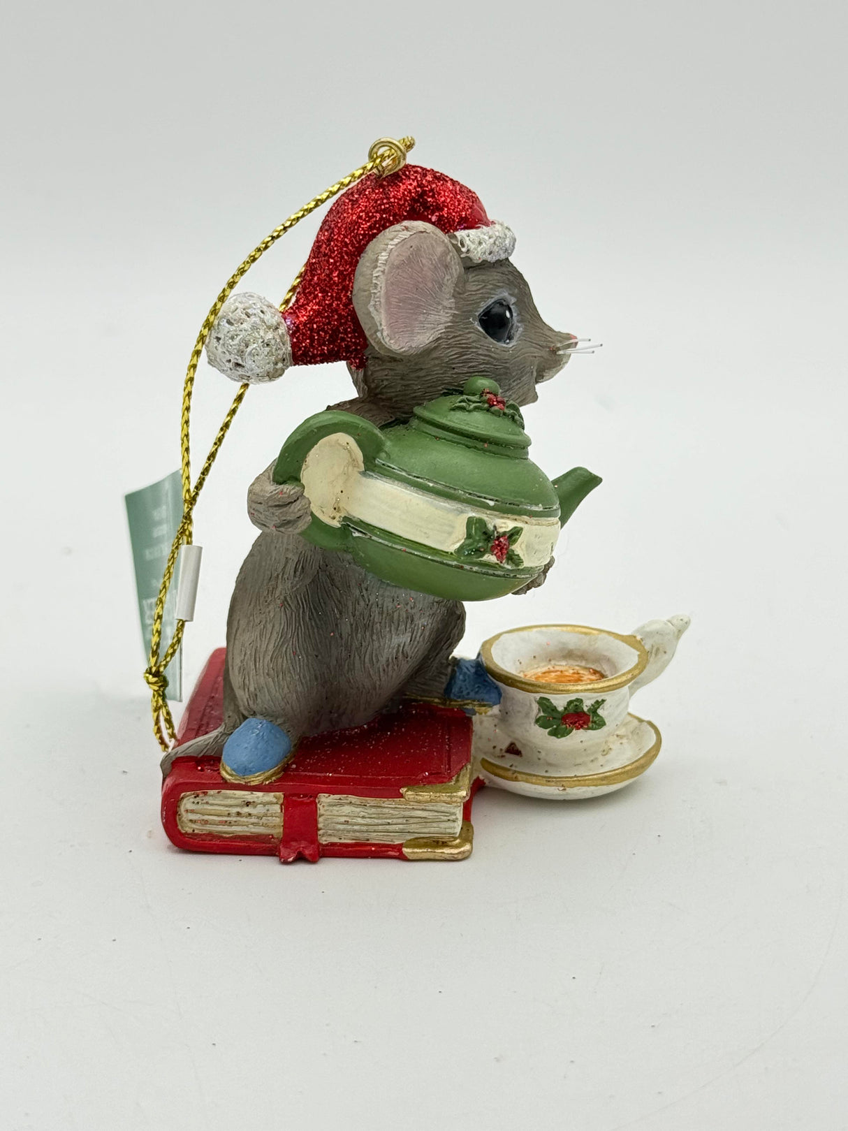 Nostalgic Mouse With Teacup Christmas Holiday Ornaments