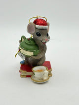 Nostalgic Mouse With Teacup Christmas Holiday Ornaments