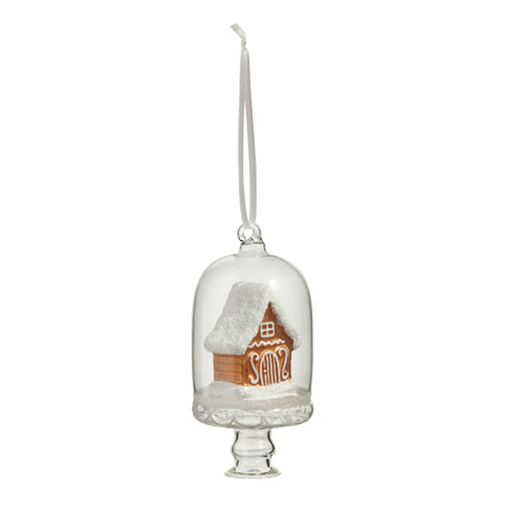 Raz Imports 4.5" Gingerbread House Cloche Christmas Ornament