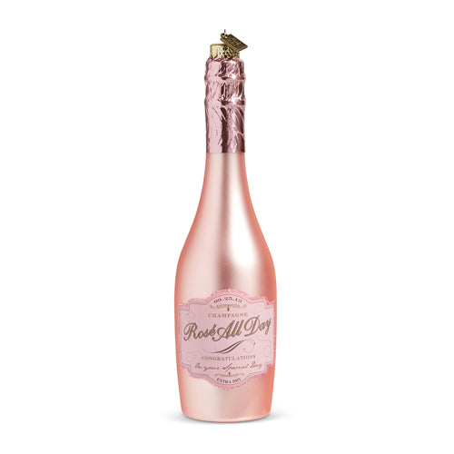 RAZ Eric Cortina 8.25" Congratulations Pink Champagne Ornament