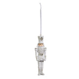 RAZ Imports 5" White and Silver Nutcracker Ornament