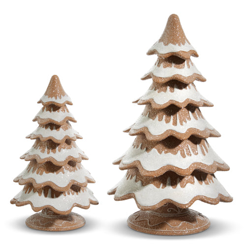 Raz 14" Gingerbread Tree Christmas Figure Set of 2