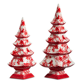 PRE-ORDER Raz 14" Red Chinoiserie Trees Set 4457724