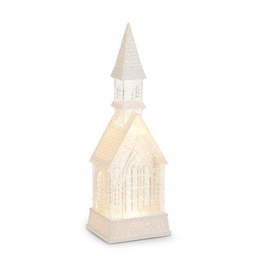 PRE-ORDER Raz 16" Lighted Swirling Glitter Church 4500760