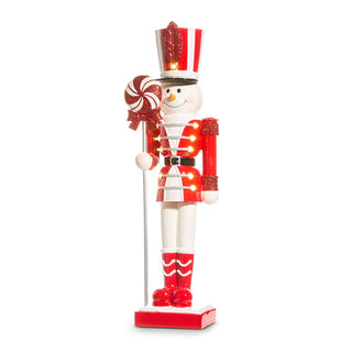 PRE-ORDER Raz 25" Lighted Peppermint Snowman Nutcracker 4501637