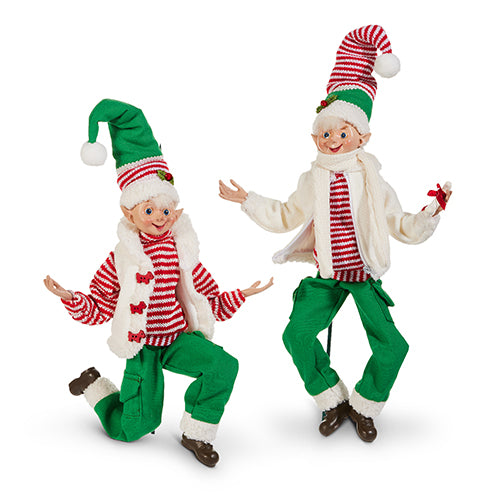 PRE-ORDER Raz 16" STRIPED POSABLE ELF  4502291