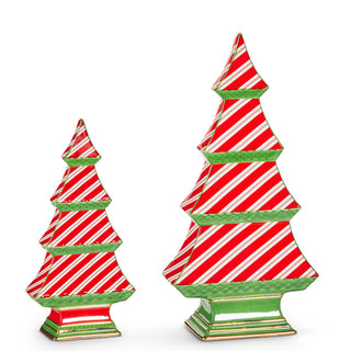 PRE-ORDER 12.25" Candy Cane Stripe Red Green Tabletop Tree Set 4510377