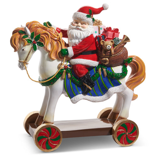 PRE_ORDER Raz 15.5"Santa on Toy Horse 4510392