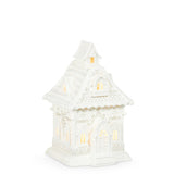 PRE-ORDER Raz 13.5" Lighted White House with Pearls 4510445