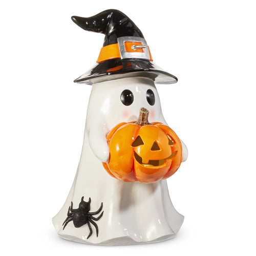 PRE-ORDER Raz 24" Ghost Holding Lighted Pumpkin 4512259