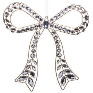 PRE-ORDER Raz 7.25" or 10.5" Clear Jeweled Coquette Bow Ornament 4513576/77