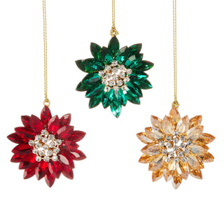 Jewel Tone Red Gold Green Vintage Brooch Ornament Set