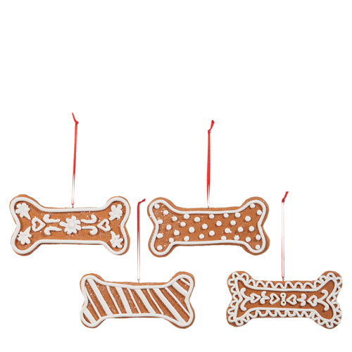 PRE-ORDER  Raz 5" Gingerbread Dog Bone Ornaments Set 4516648