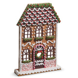 PRE-ORDER  Raz 16" Lighted Flat Chocolate Gingerbread House 4516666