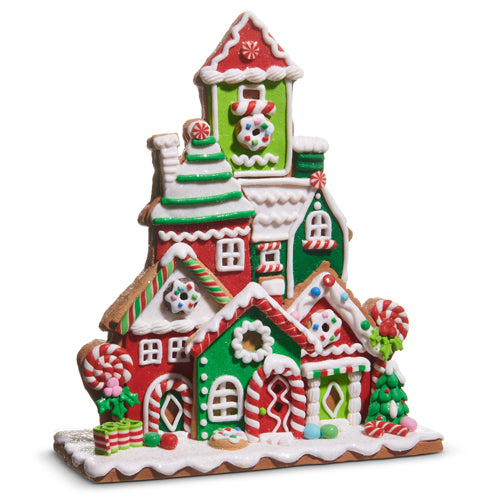 PRE-ORDER  Raz 11" Red and Green Flat Gingerbread Village 4516673