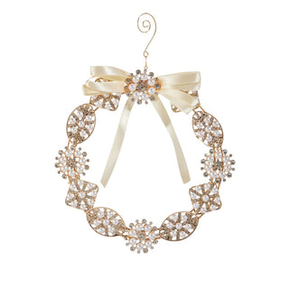 8" Pearl Brooch Wreath Ornament 4517570