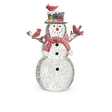 PRE-ORDER Raz 12" Lighted Snowman with Silver Swirling Glitter 4519206