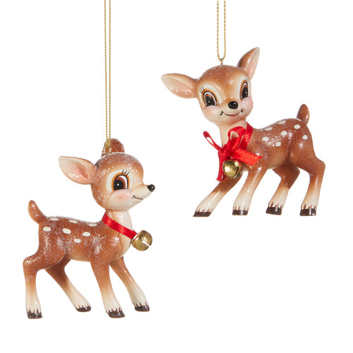 Pre-Order Raz Christmas 3.25" Cutesy Deer with Bell Ornament 4520057