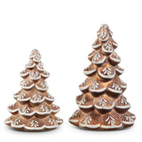 PRE-ORDER  Raz 10.5" Glass Gingerbread Trees Set 4520870