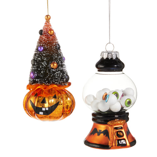 PRE-ORDER Raz 5.5" Pumpkin Eyeball Gumball Halloween Ornaments Set 4520928