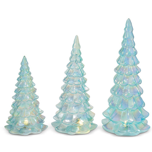 PRE-ORDER Raz 12.5" Lighted Blue Iridescent Trees 4522899