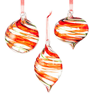 Pre-Order Raz Christmas 4" Tricolor Peppermint Spiral Ornaments 4522918