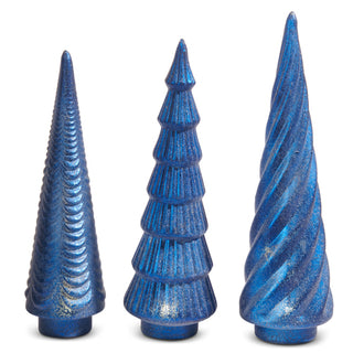 PRE-ORDER 14" Lighted Blue Sugar Tabletop Trees 4523030