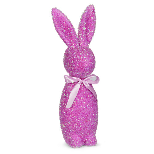 Raz Easter 12" or 16" Glitter Iridescent Purple Flocked Bunny 4532766