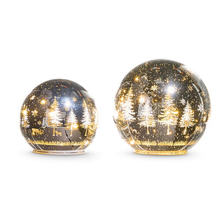 Pre-Order 6" Silver Lighted Christmas Scene Orb Set 4533310
