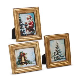 Pre-Order 6" Traditional Winter Holiday Scene Santa Framed Art 4536654