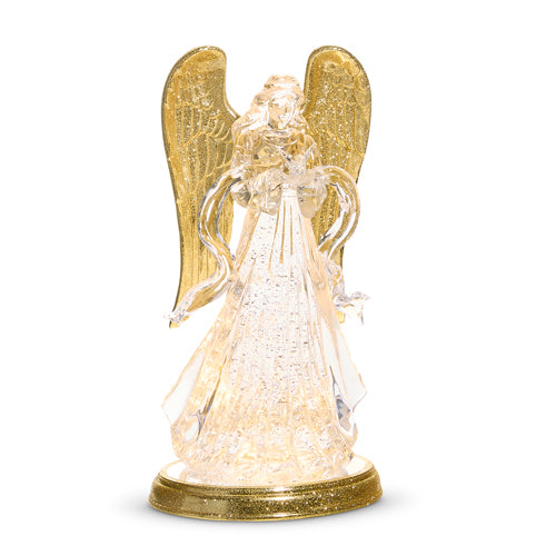 PRE-ORDER Raz 12.75" Lighted Swirling Glitter Water Angel 4540534