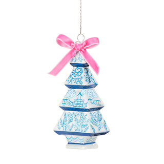 Pre-Order 5.25" Chinoiserie Now Glass Tree Ornament 4545708