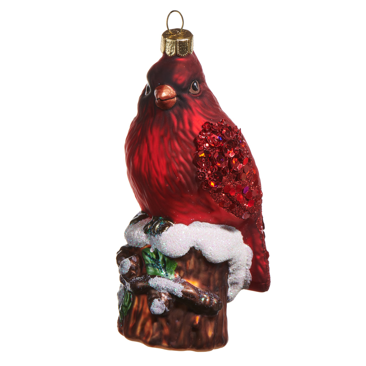 Pre-Order Raz Christmas 5" Cardinal on Stump Ornament 4552884