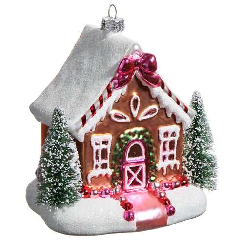 Pre-Order Raz  5" Gingerbread House Ornament with Bows 4553167