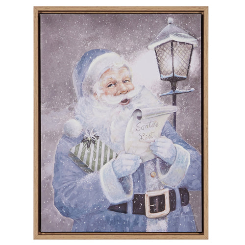 Pre-Order Raz Imports 15.5" Santa He's Checking it Twice Framed Wall Art 4557376