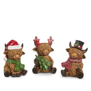 Highland Cow Christmas Scarf Reindeer Antlers Set 4604913